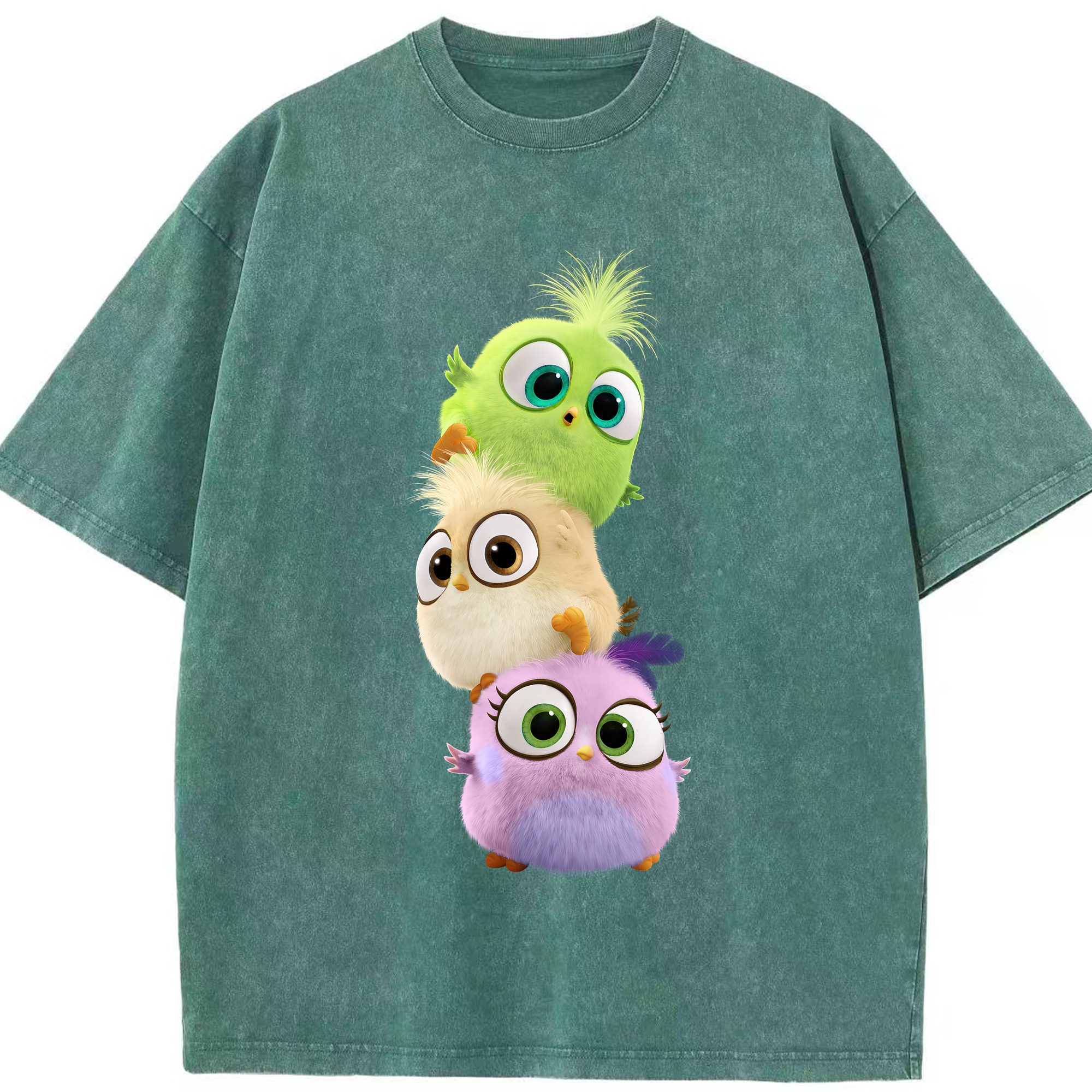 （画像用） Angry Birds アングリーバード 綿100% ヴィンテージ風 半袖Tシャツ（フロントプリント）